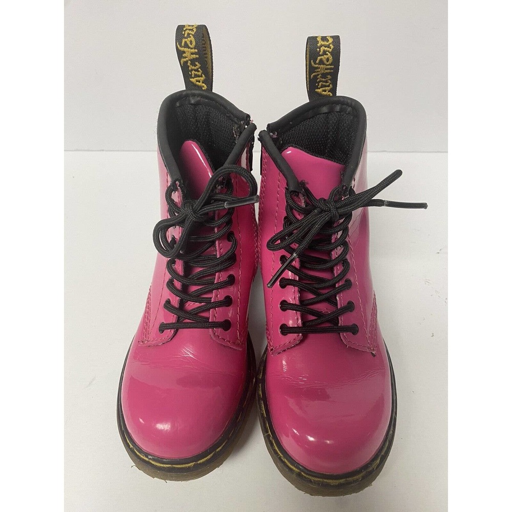 Doc Dr Martens Neon Pink Kids Size USA 10 Lace Up Boots
